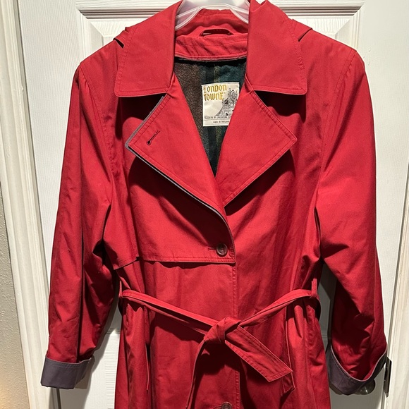 London Fog Jackets & Blazers - Vintage London Fog Women's Scarlet Trench Coat